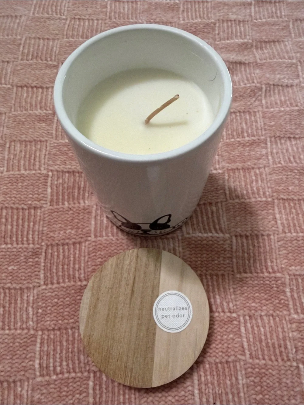 Dog candle  - White with Black French Bulldog or Boxer Design